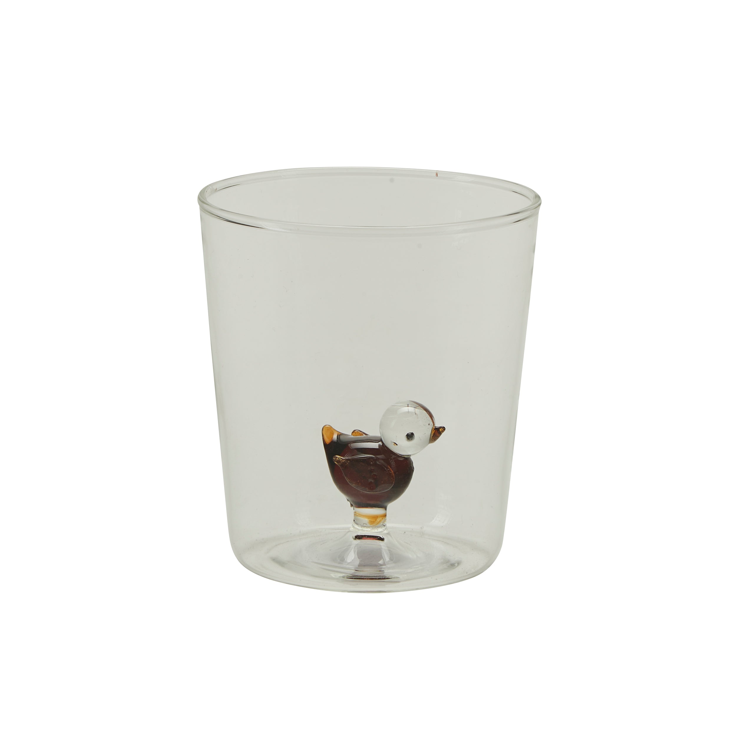 Tumbler vandglas med fugl - Clear/Multiple
